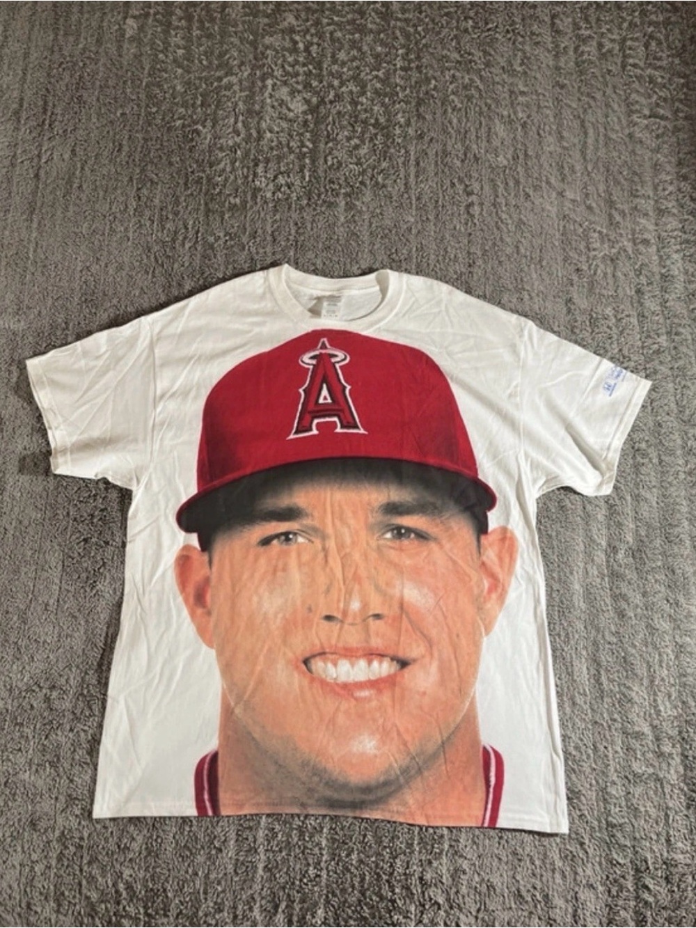 Mike Trout Los Angeles Angels Gildan White Tee Adult XL